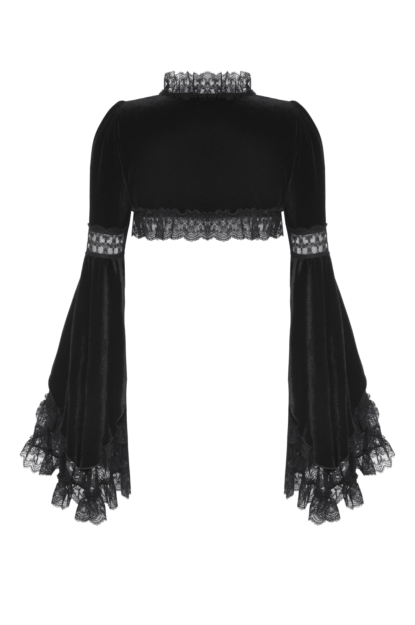 Lace cape with flower bell sleeve