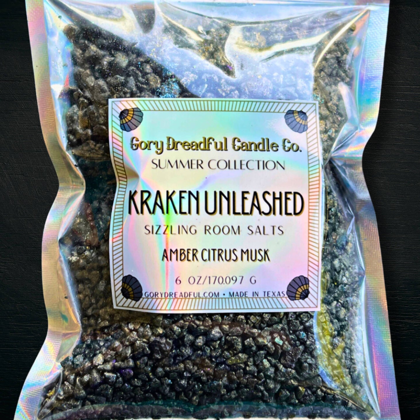 Kraken Unleashed Amber Citrus Musk Salt Crystal Potpourri