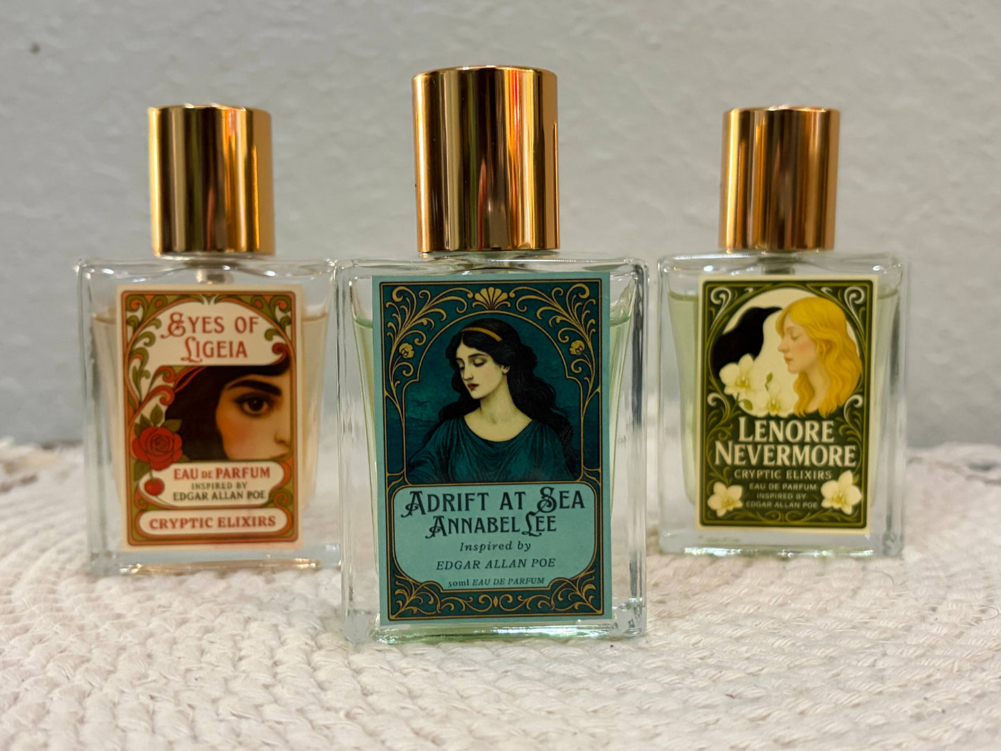 All 3 Women of Edgar Allan Poe Literary Perfume Collection 