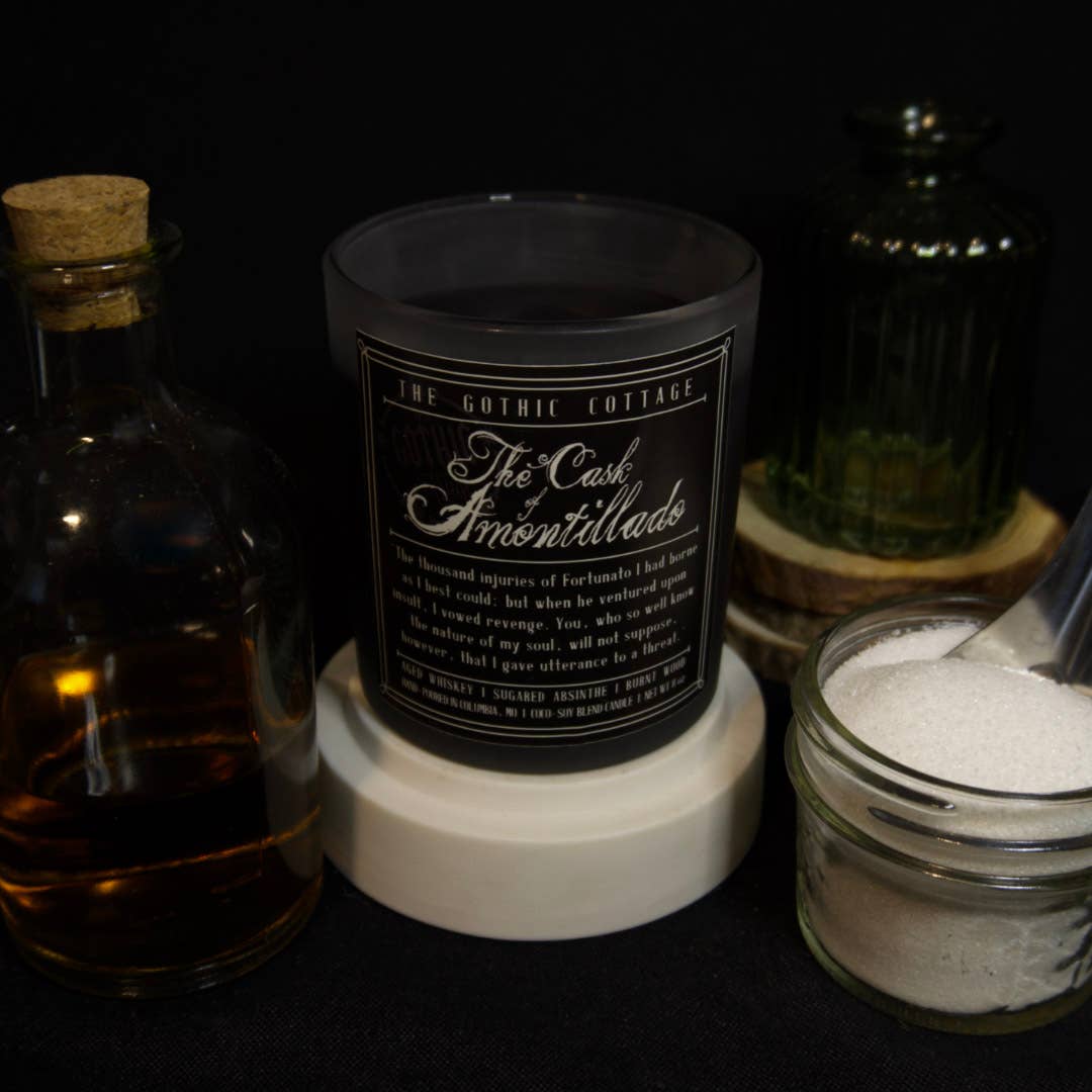 Whiskey & Wood—8oz black candle | The Cask of Amontillado