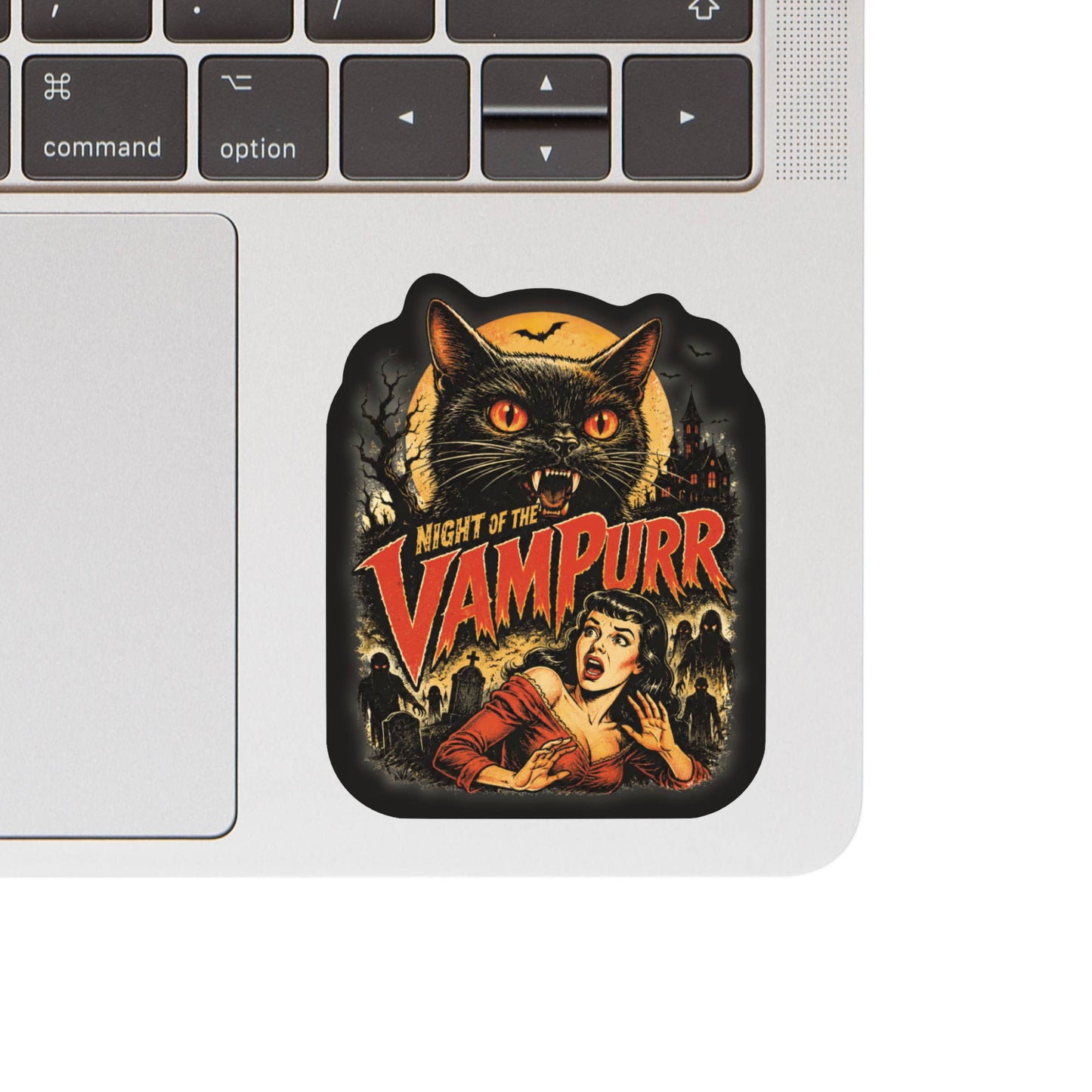 Halloween Humor Vampurr Retro High Quality Vinyl Sticker