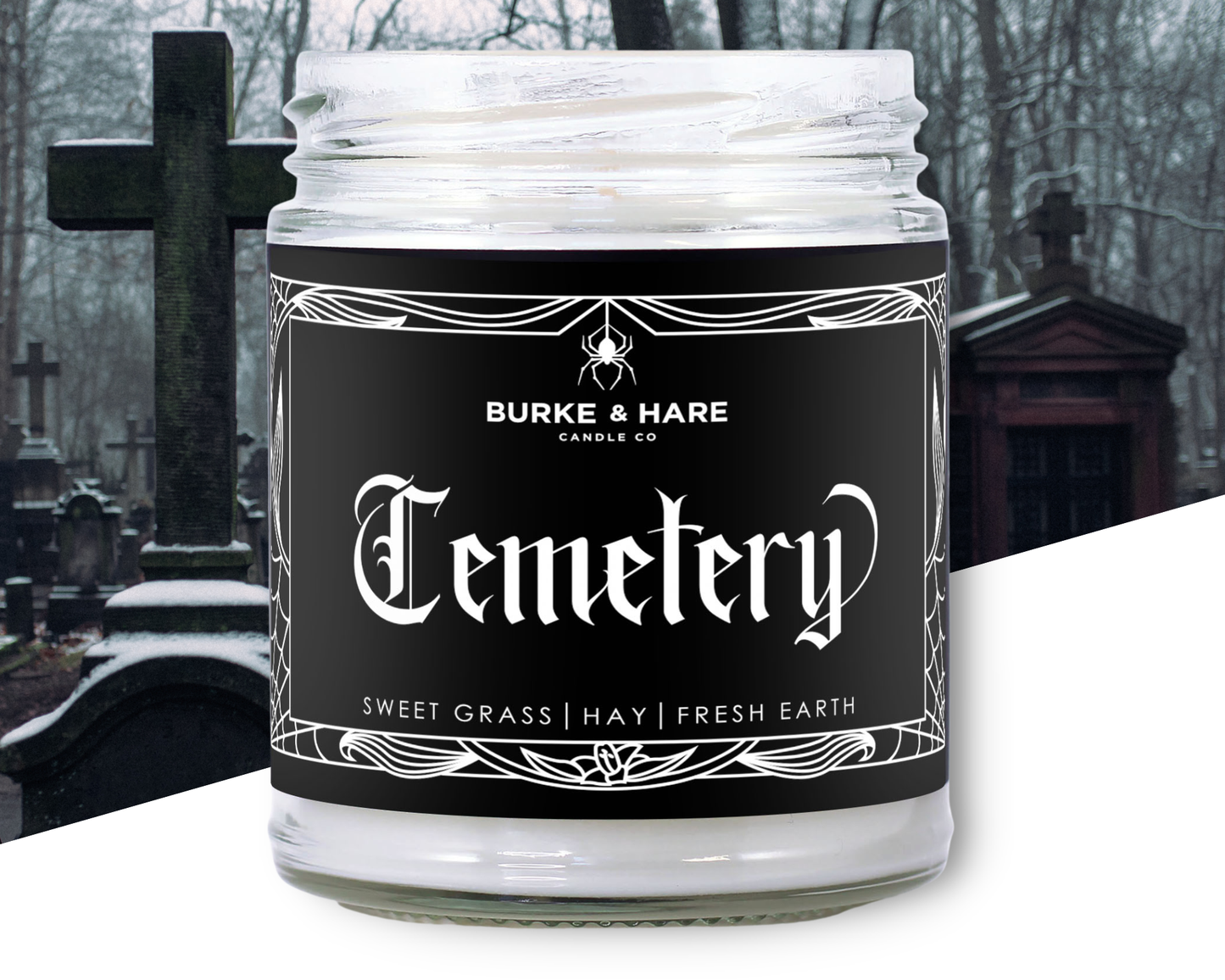 Gothic Scented Candle - Cemetery - Dirt & Grass - Halloween