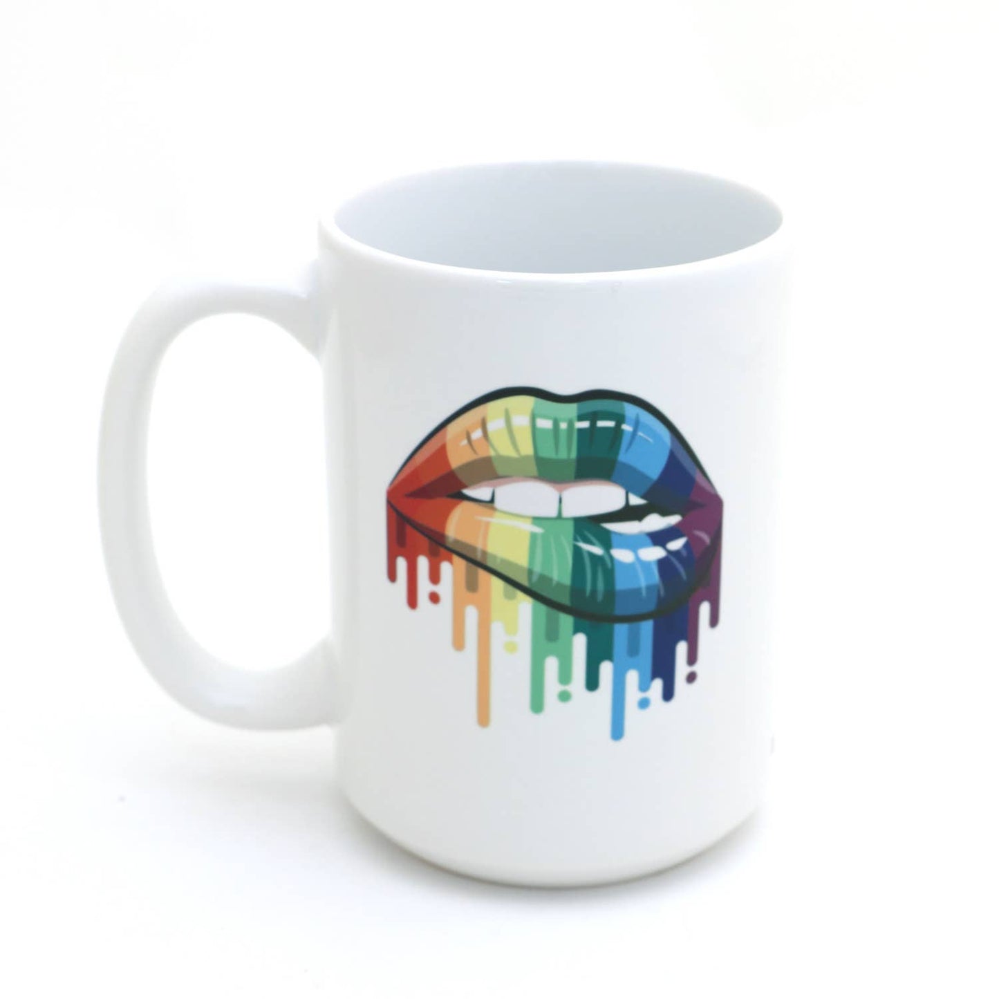Pride mug, Kiss Whoever You Want, Mature language 15 oz. Mug