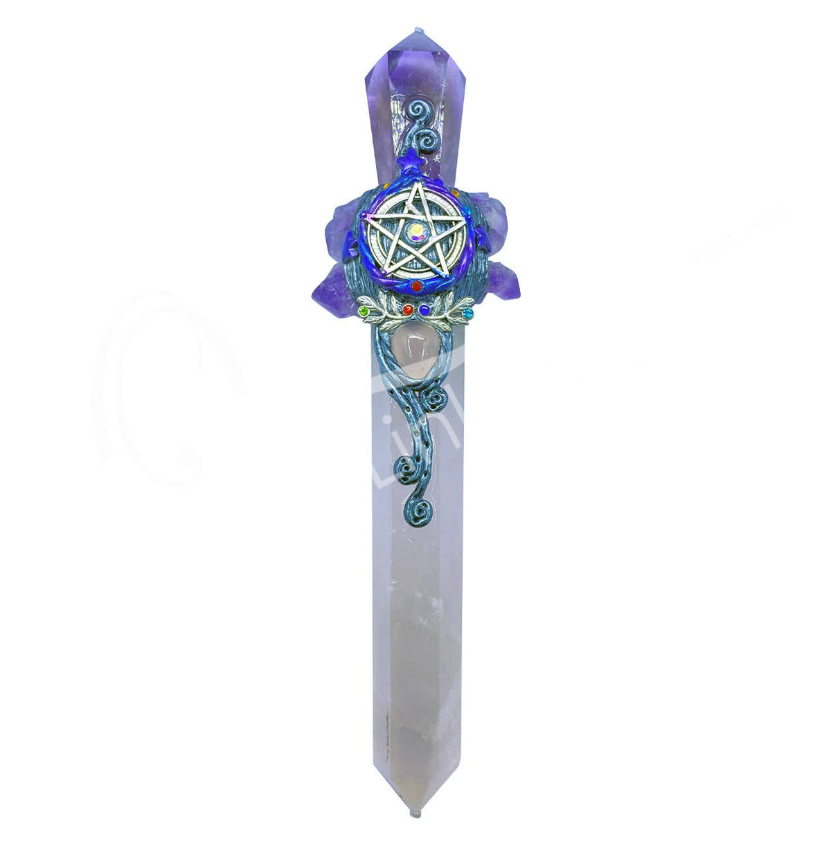 (PC)ATHAME - AMETHYST WITH ROSE QUARTZ POINT 7.5"