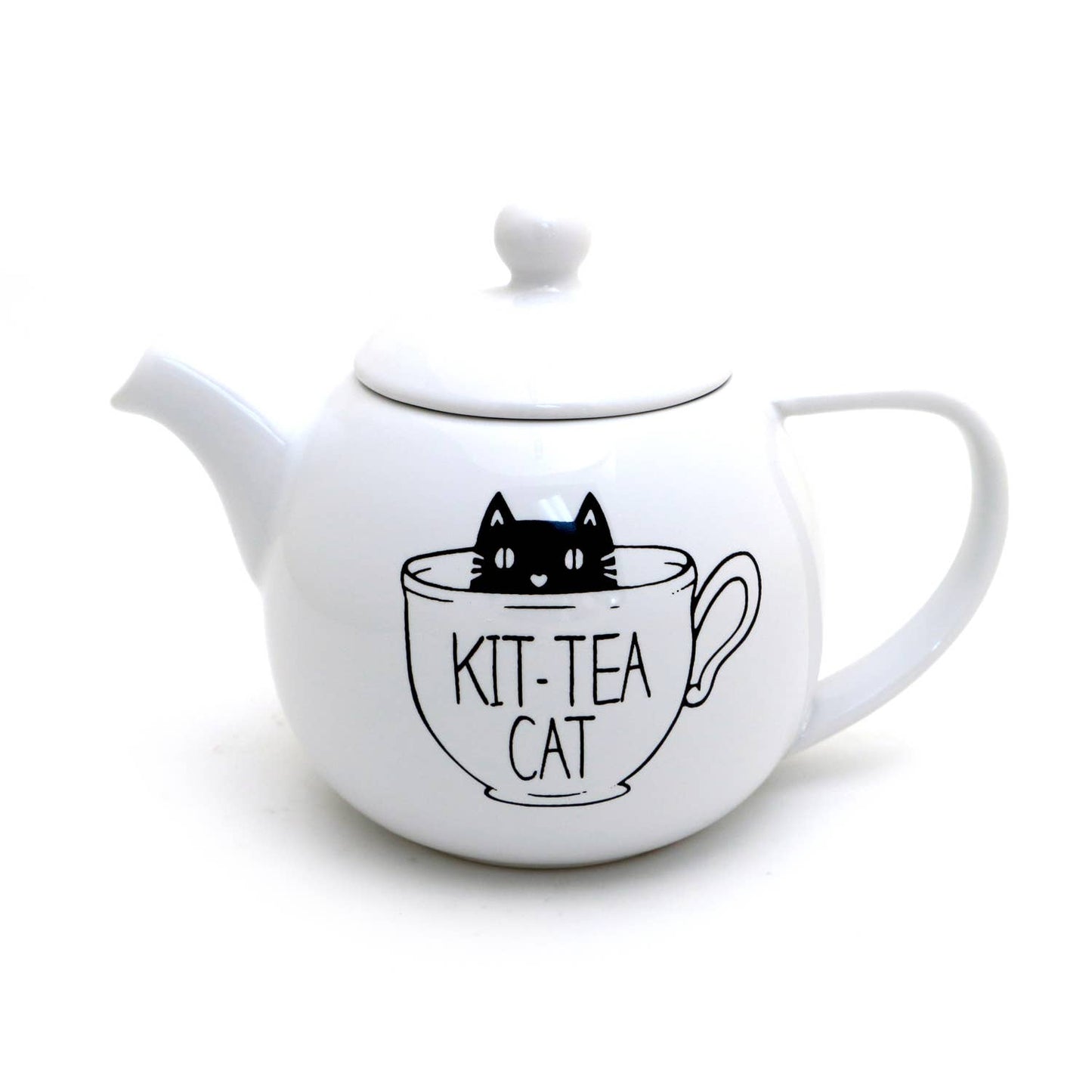 Kit-Tea-Cat Teapot, small ceramic cat teapot for cat lover