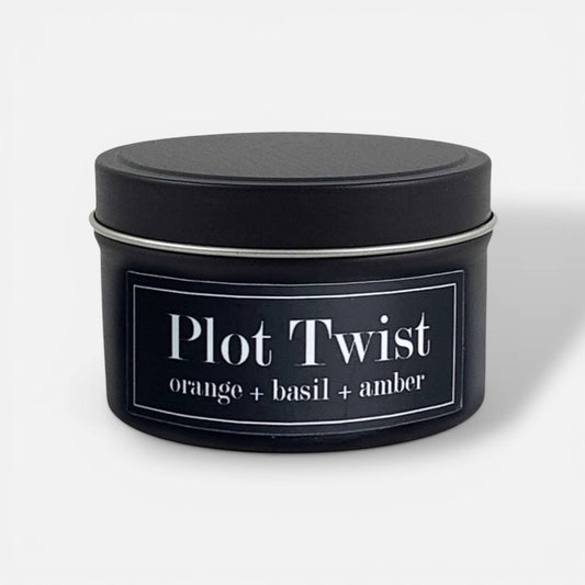 Plot Twist 4oz Candle - Orange + Tunisian Basil + Amber