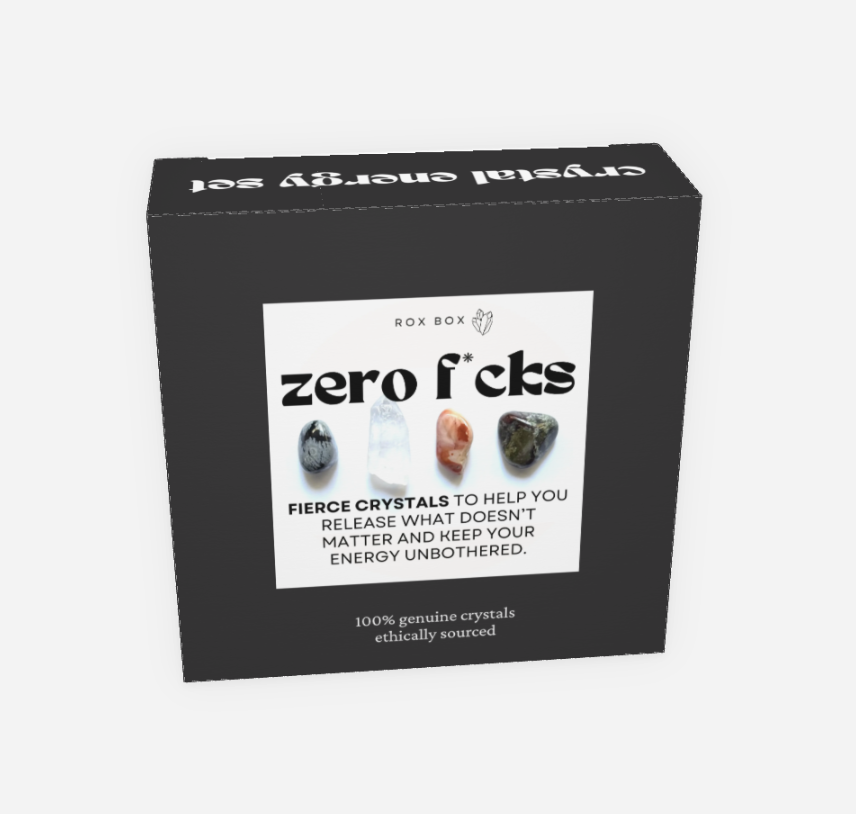 Zero f*cks - crystals for letting go - funny cheeky sarcasitc gift