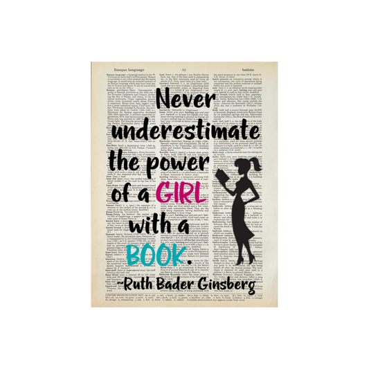 Never underestimate | Dictionary Print | Vintage Book Art