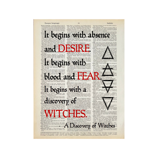 It begins with absence | Dictionary Print | Vintage Book Art
