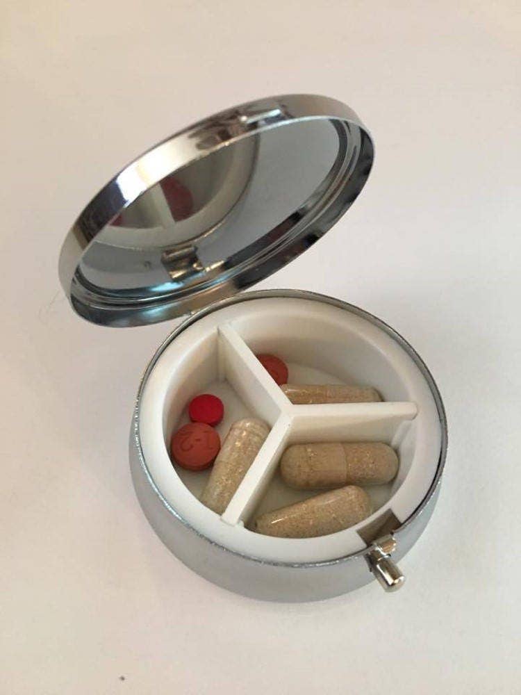 Cute But Psycho Pill Box Case Pillbox Holder Trinket Stash Box Funny Sassy Bad Girl