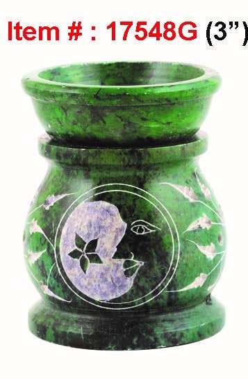 Stone Oil Burner (3 in.) - Green Celestial