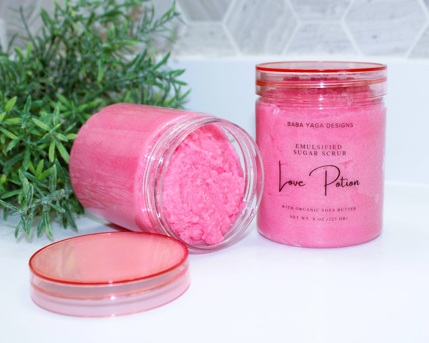 Love Potion 8 oz Sugar Scrub Emulsified Vegan Scented Scrubs