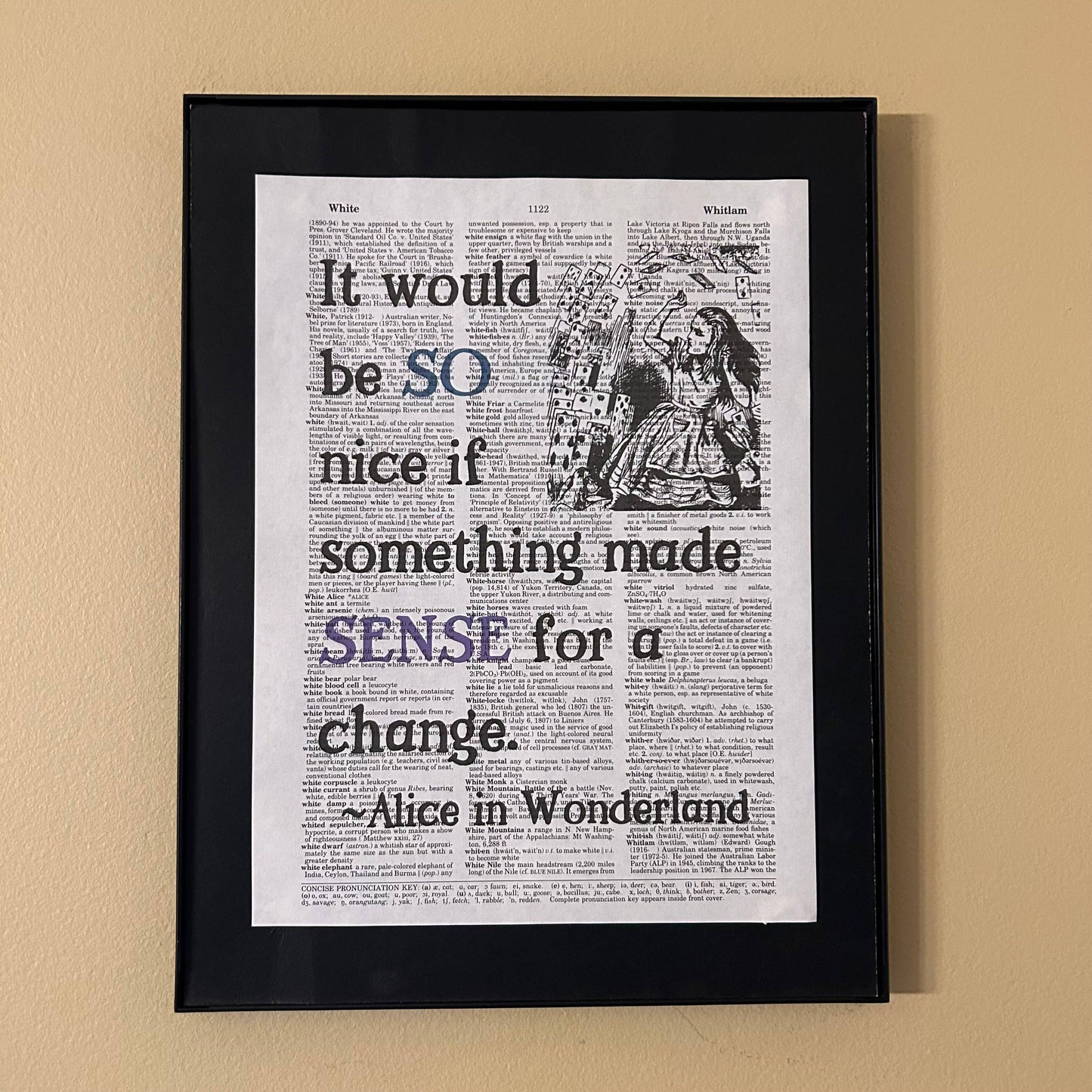 It would be so nice  | Dictionary Print | Vintage Book Art