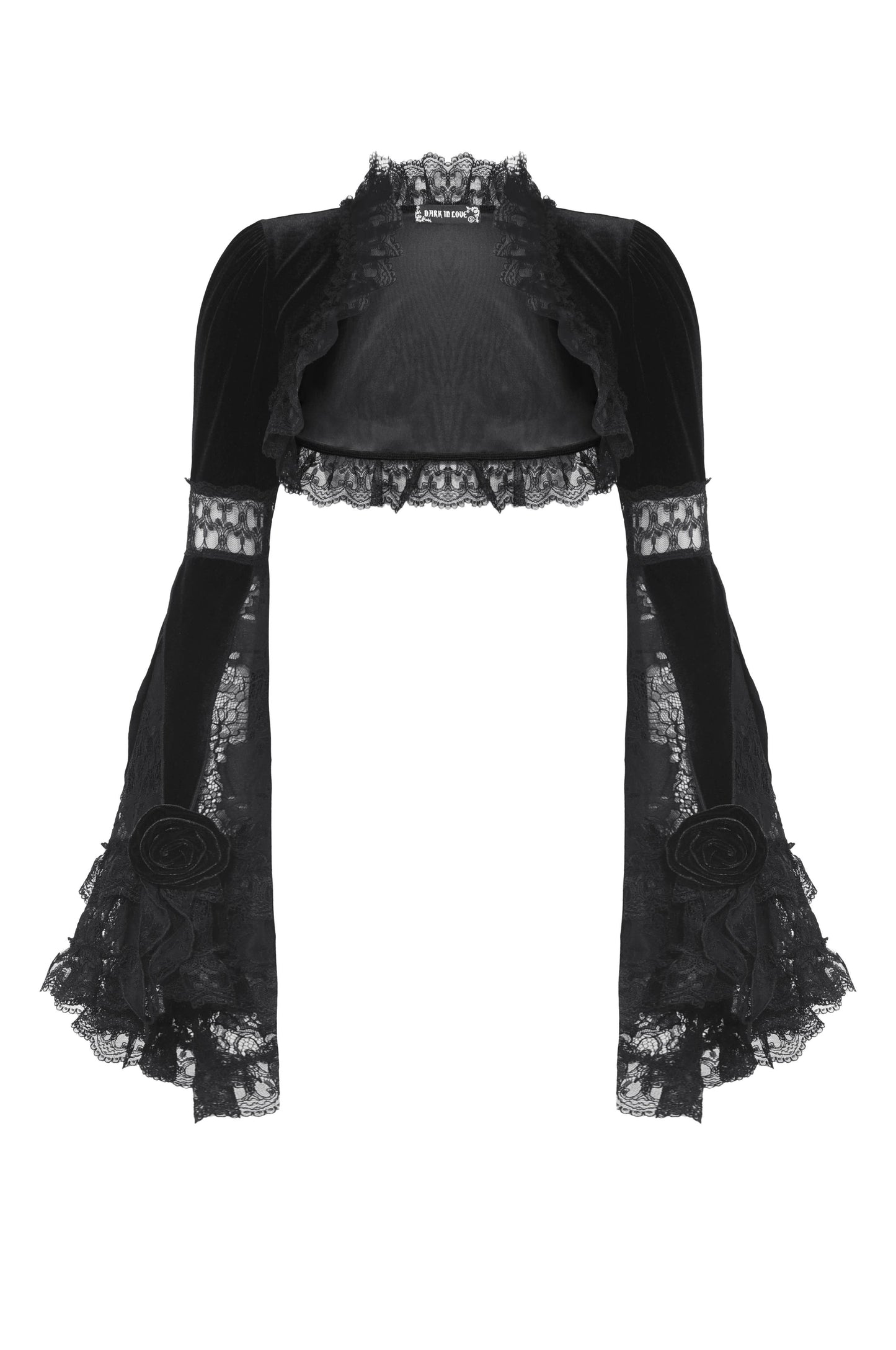 Lace cape with flower bell sleeve