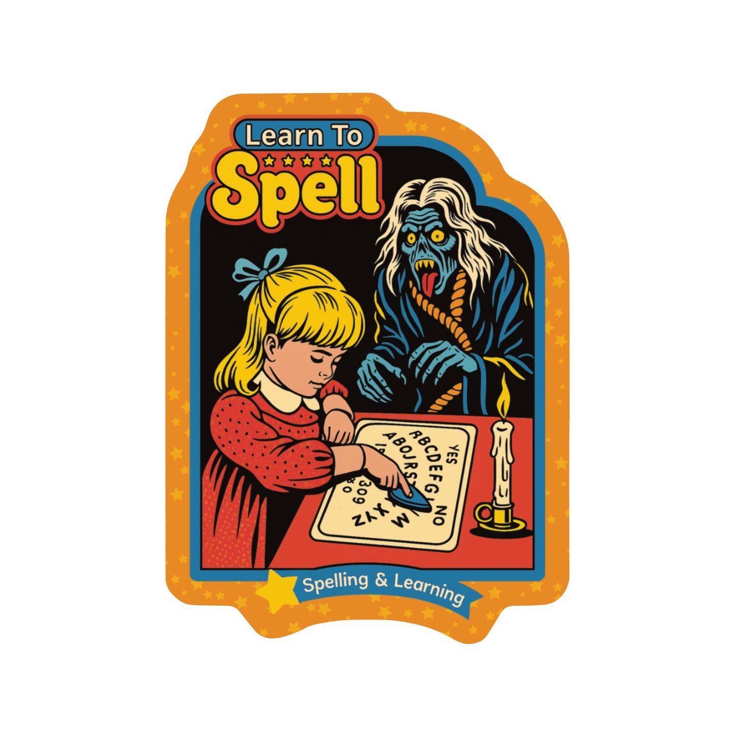 Reading Ouija Zombie Humor High Quality Vinyl Sticker