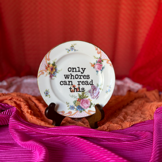 Upcycled Funny Plates, Only Whores Can Read This, Gift Shop