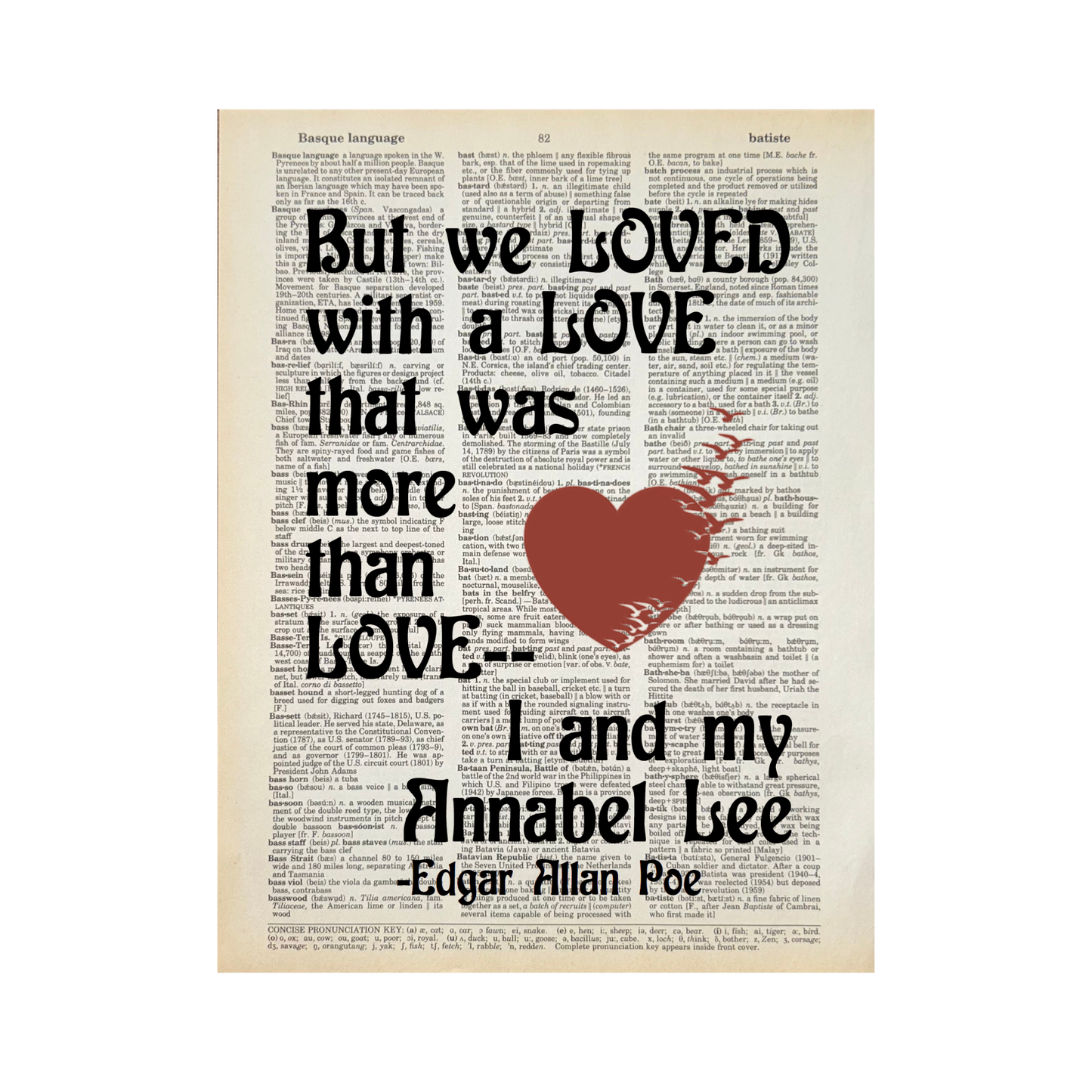 But we loved with a love  | Dictionary Print | Book Art 