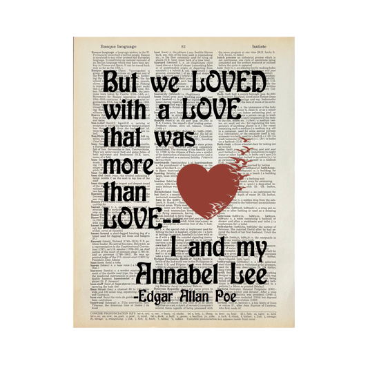 But we loved with a love  | Dictionary Print | Book Art 