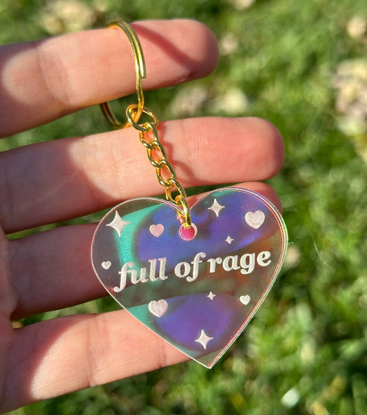 Full Of Rage Iridescent Acrylic Keychain