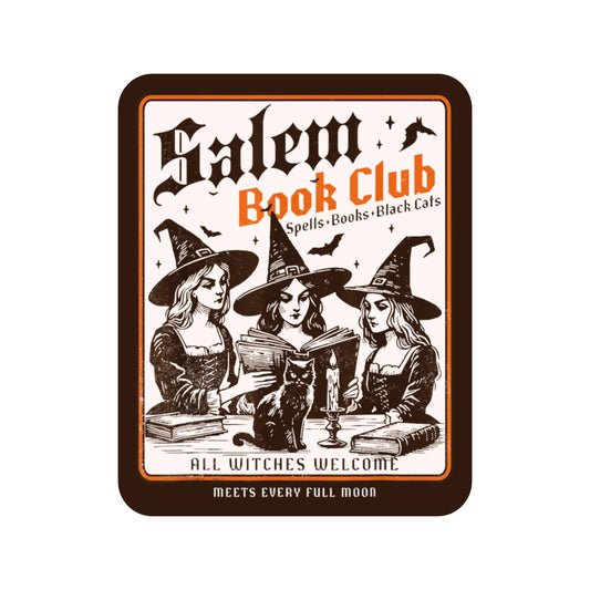 Spooky Salem Book Witch Read High Quality Vinyl Stick