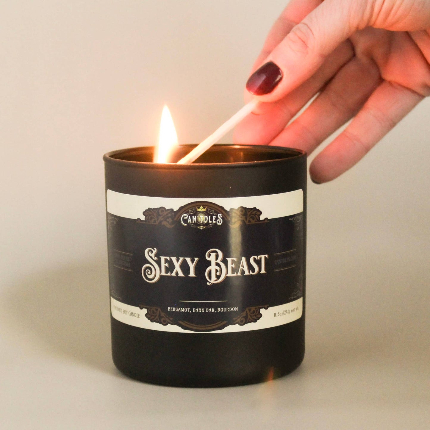 Masculine Gift Candle – Sexy Beast | Dark Oak & Bourbon