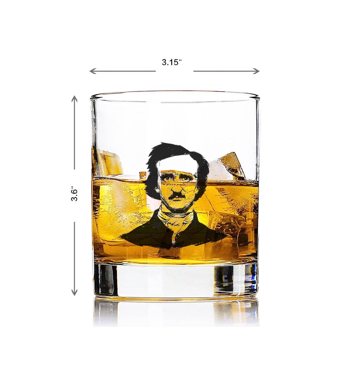 Edgar Allen Poe Glass Tumbler l Bar Glass