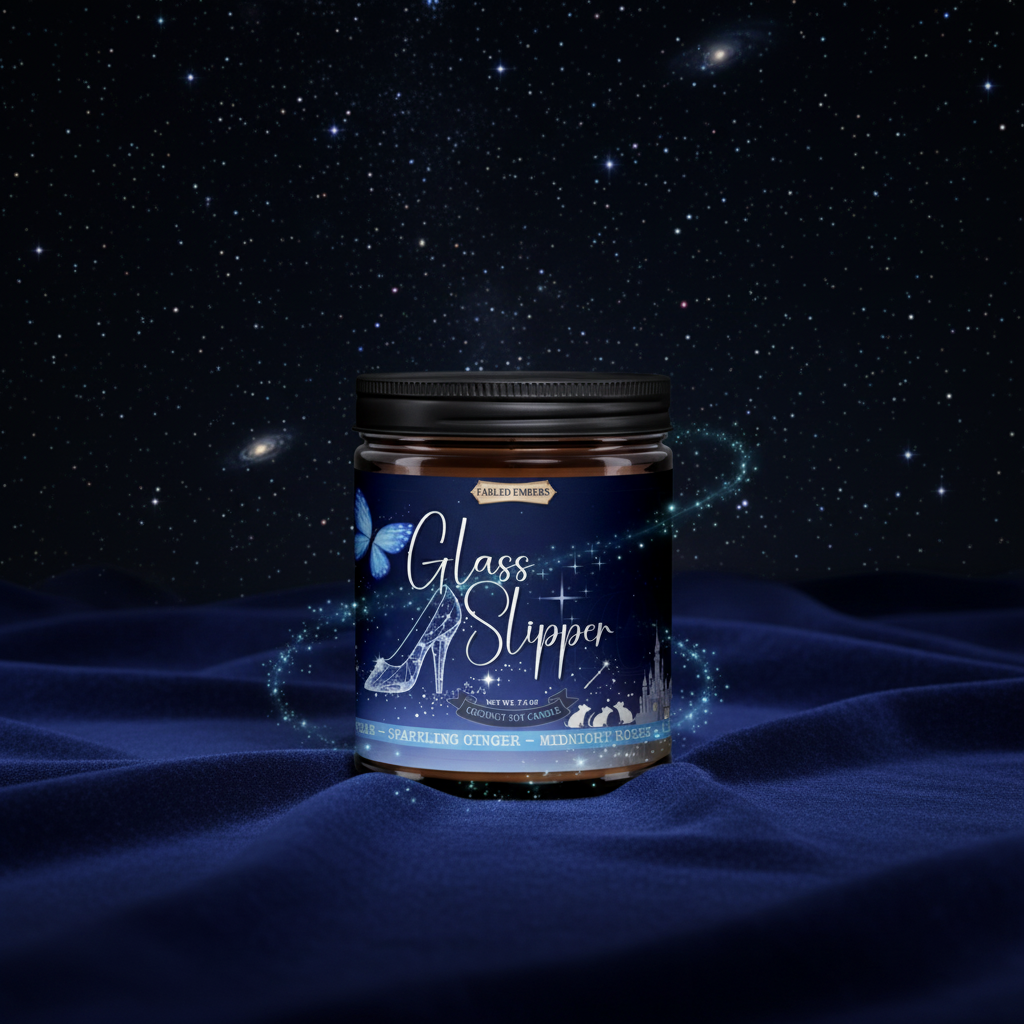 GLASS SLIPPER 9 oz Bookish fairytale Candle | Coconut Soy