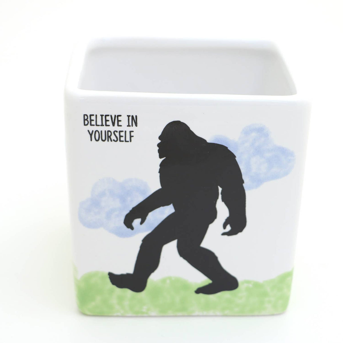 Bigfoot planter, square container, whimsical woodland decor