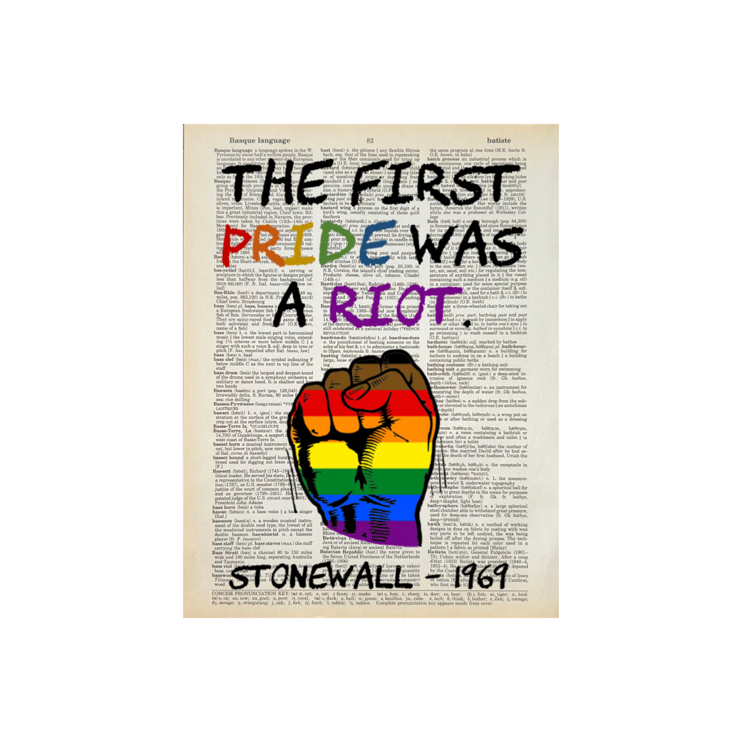 The first pride | Dictionary Print | Vintage Book Art