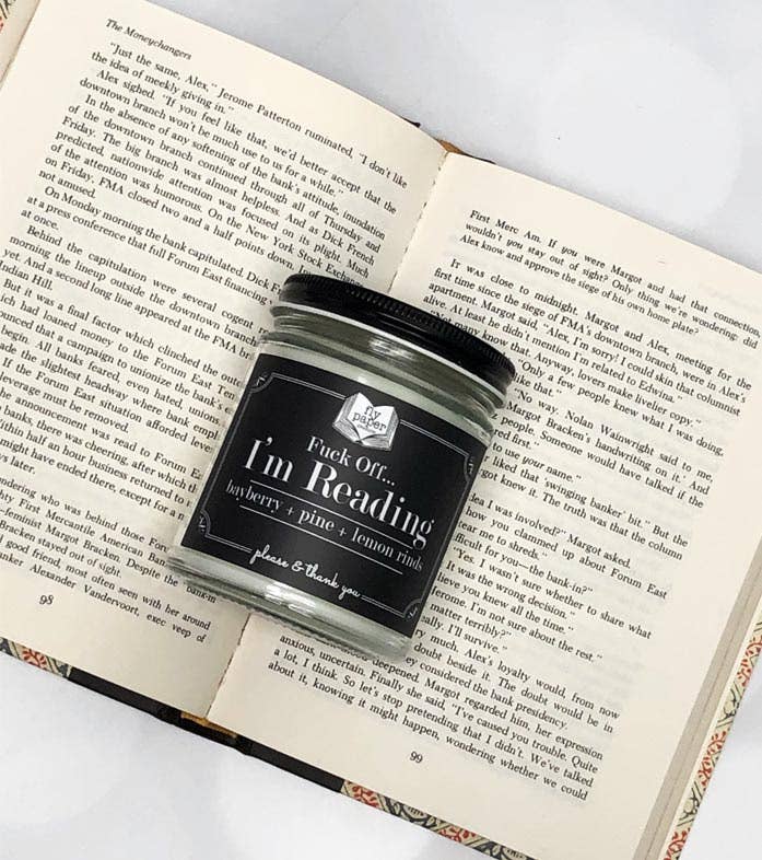 F... Off I'm Reading 9oz Glass Candle Bayberry + Pine
