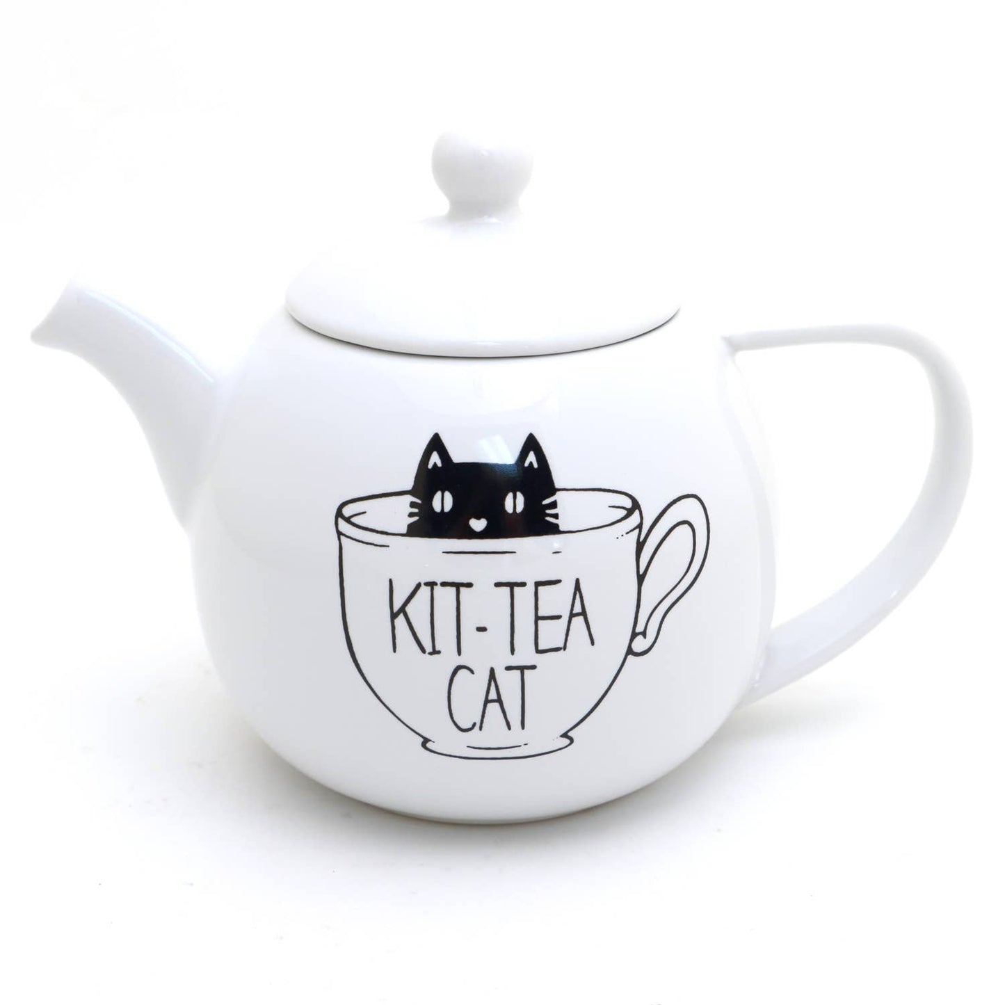 Kit-Tea-Cat Teapot, small ceramic cat teapot for cat lover