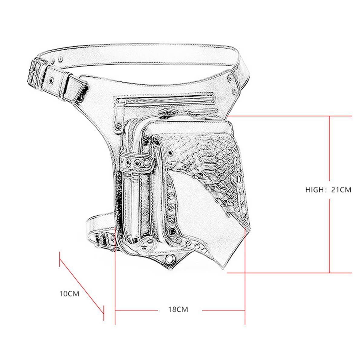 RETRO GOTHIC STEAMPUNK LEG BAG POCKET_CWAB0645