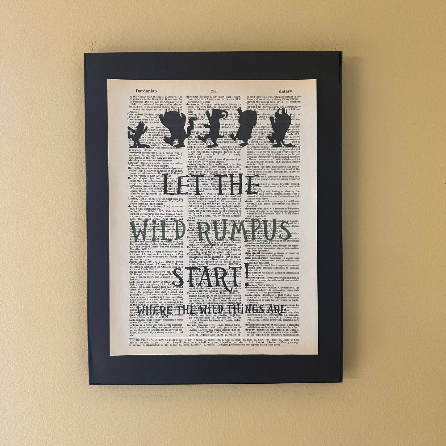 Let the wild rumpus  | Dictionary Print | Vintage Book Art