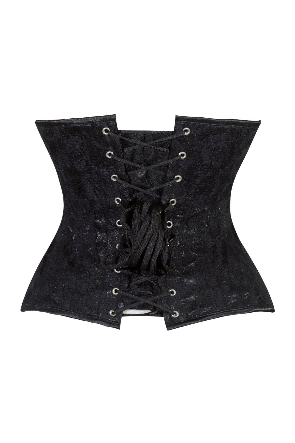 Lavish Black Lace Underbust Corset Waist Cincher Busk Closure