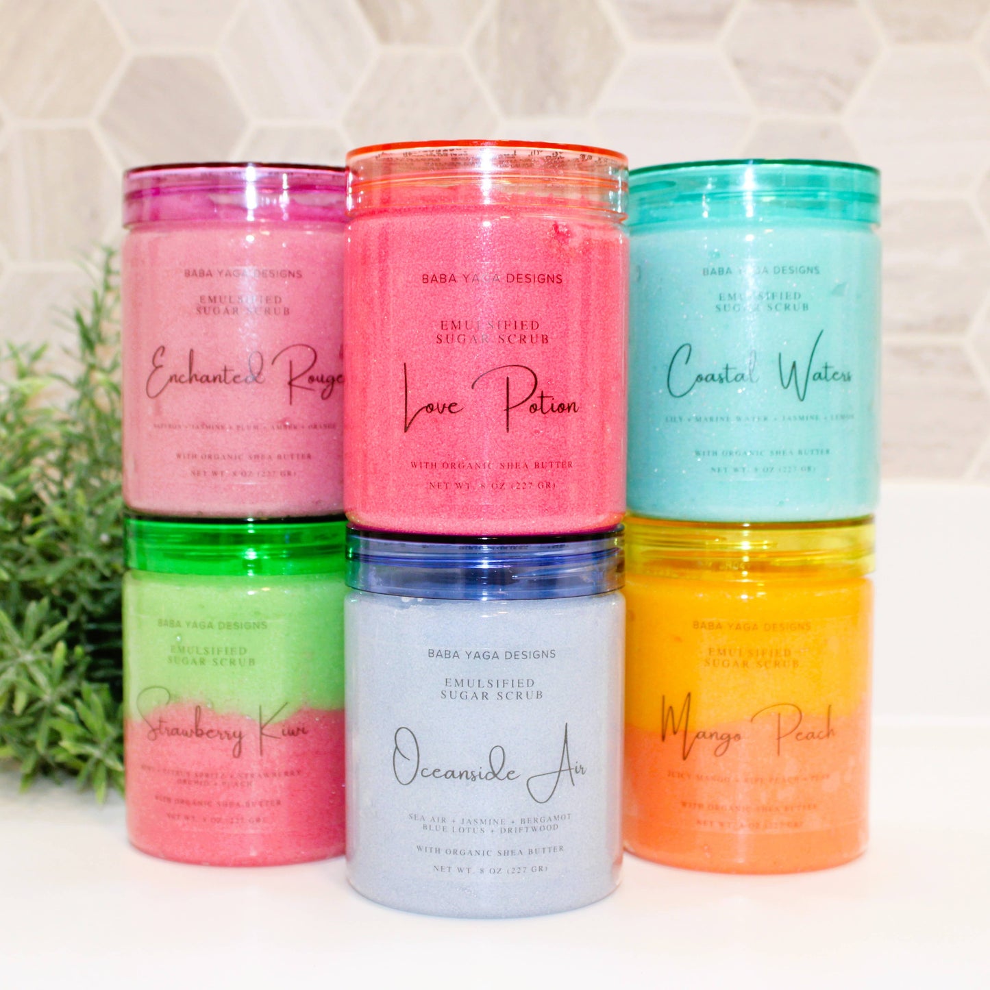 Love Potion 8 oz Sugar Scrub Emulsified Vegan Scented Scrubs