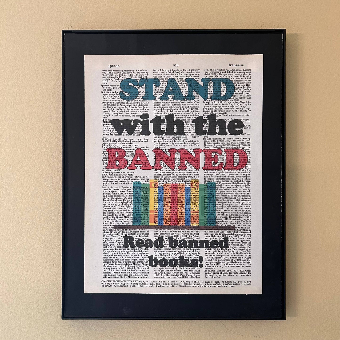 Stand with the banned  | Dictionary Print | Vintage Book Art