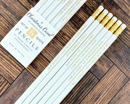 Charles Dickens Christmas Carol Quote Pencils