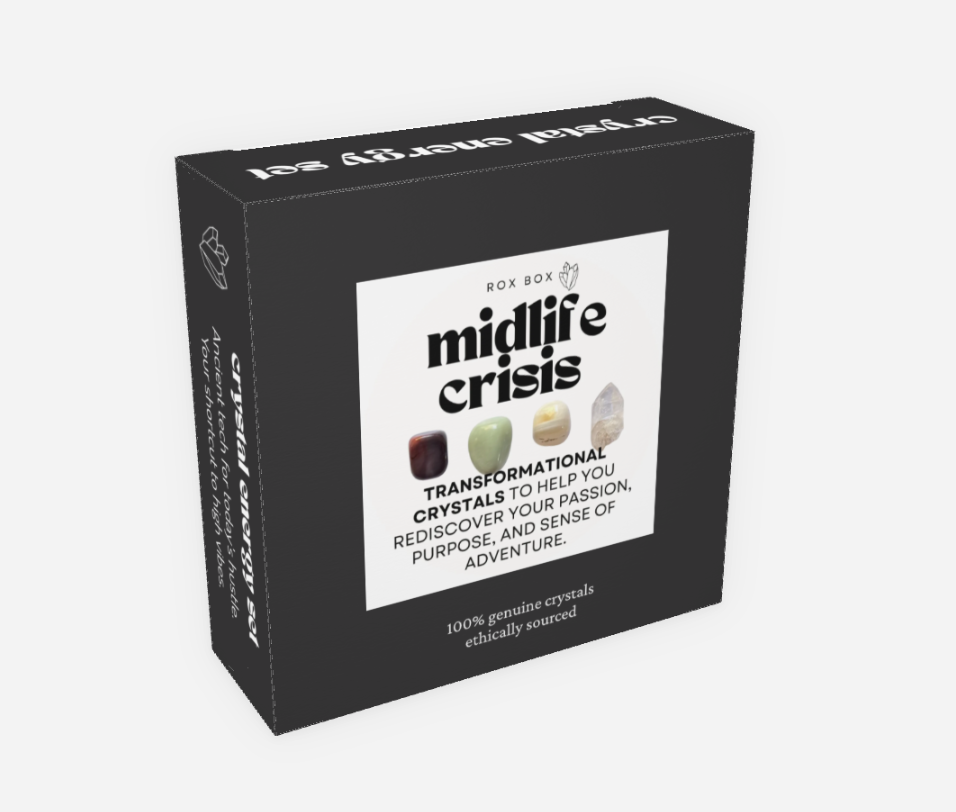 Midlife crisis - crystals for transformation - cheeky gift funny gift