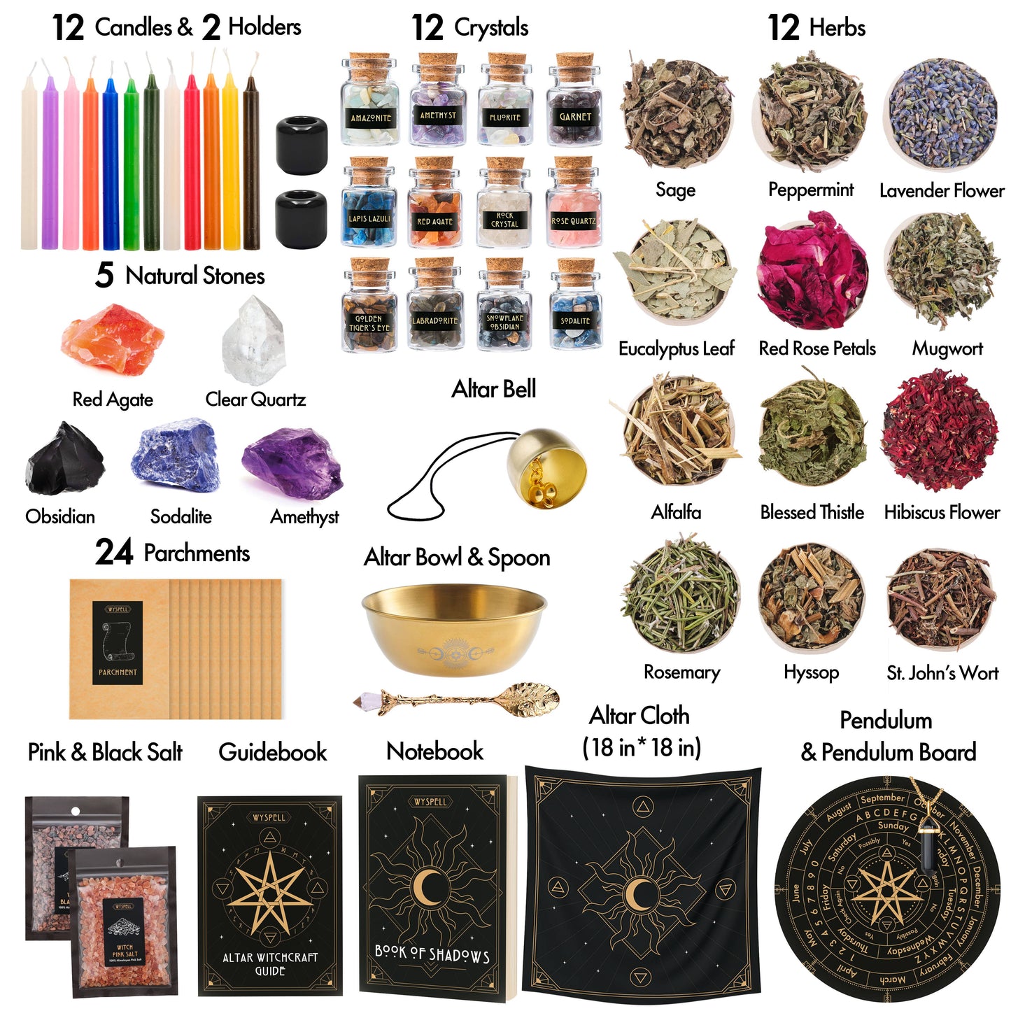 Wyspell Altar Witchcraft Kit 77 PCS