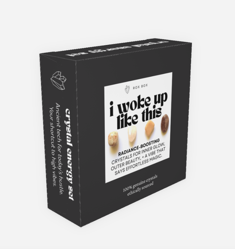I woke up like this - crystals for beauty - cheeky gift funny gift set