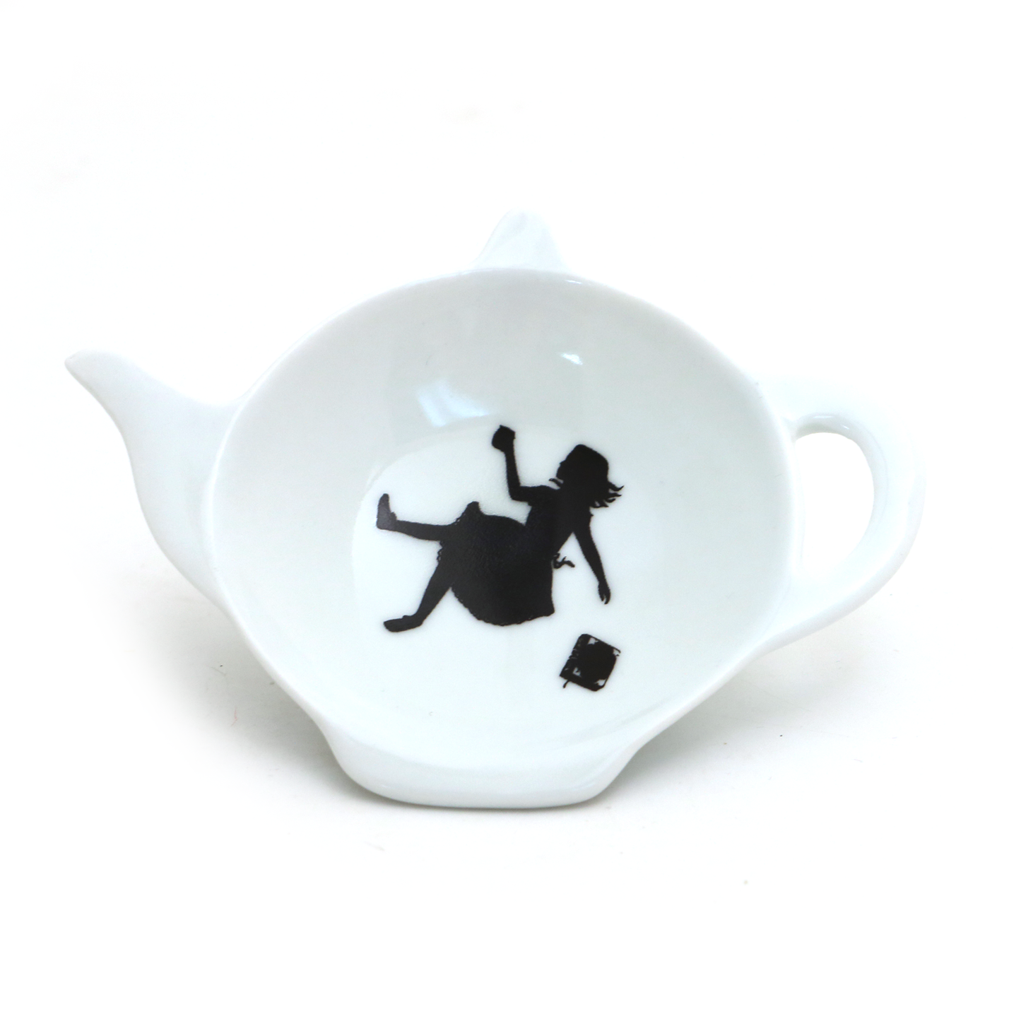 Alice in Wonderland teabag holder, teapot shaped tea bag dis