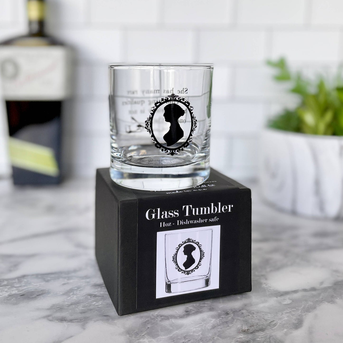 Jane Austen Sassy Sobriety Quote Glass Tumbler