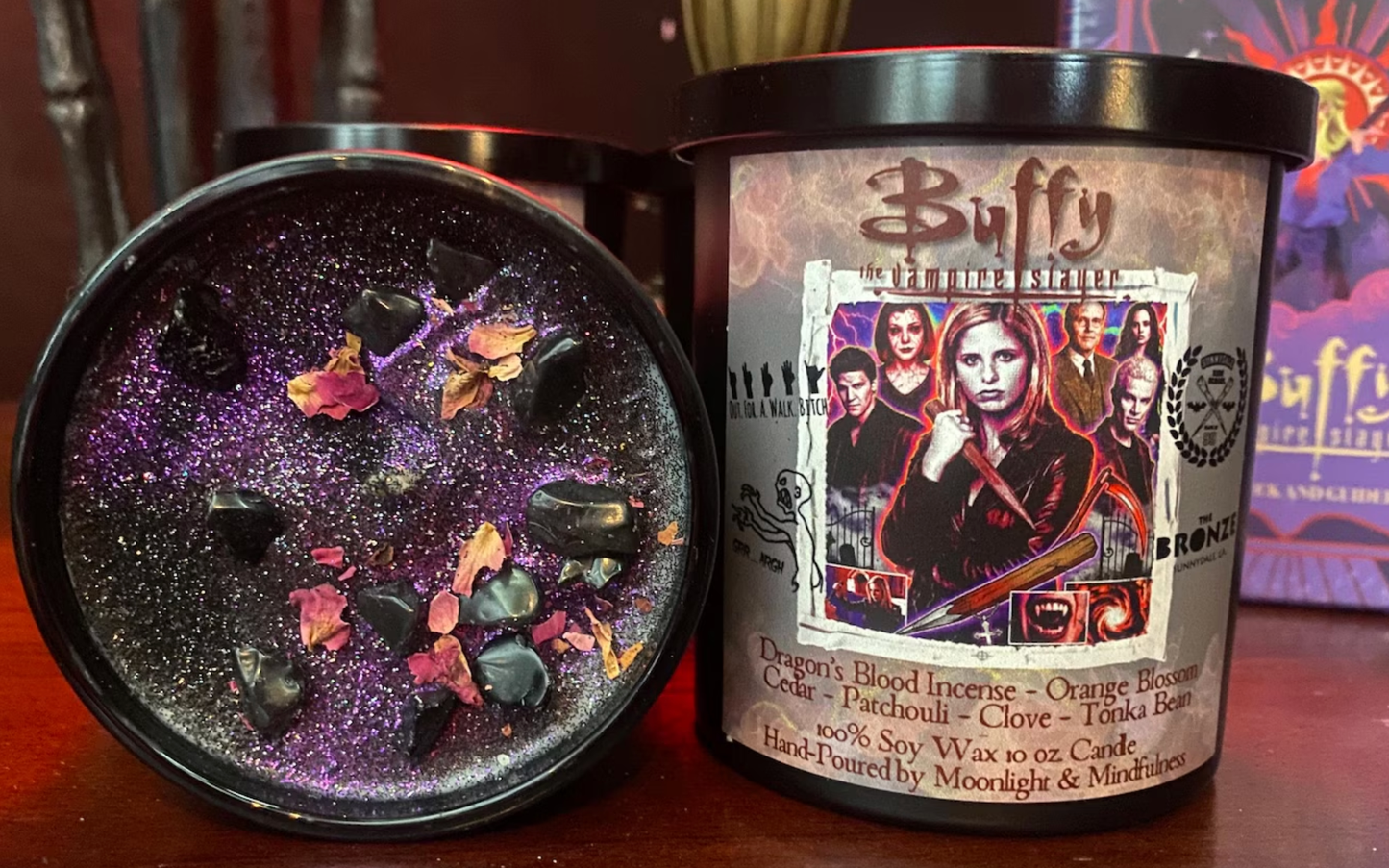 Buffy the Vampire Slayer Soy Wax Crystal Candle, Hand-Poured