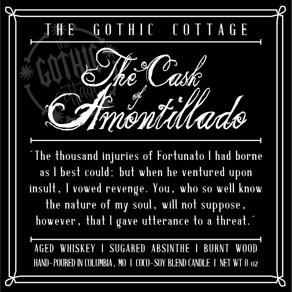Whiskey & Wood—8oz black candle | The Cask of Amontillado