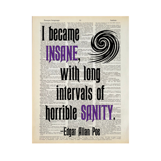 I became insane with long | Dictionary Print | Book Art 