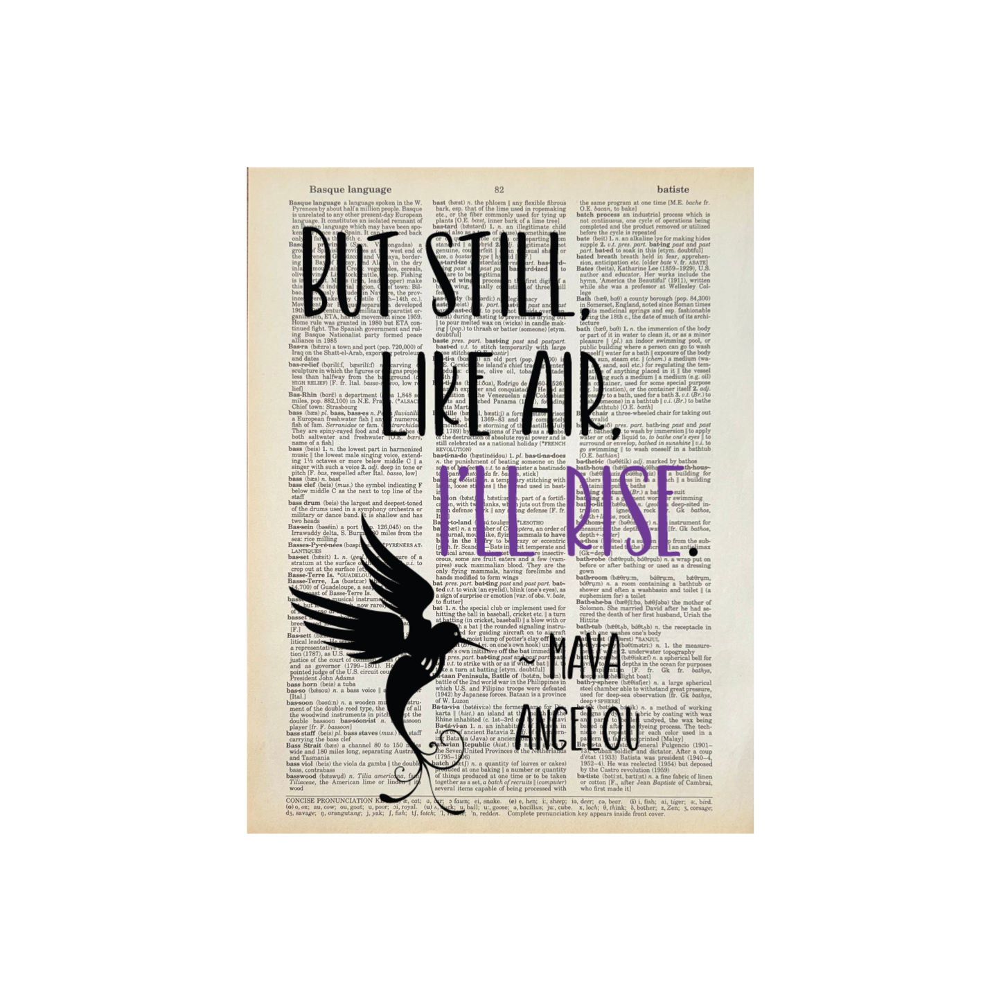 But still, like air | Dictionary Print | Vintage Book Art