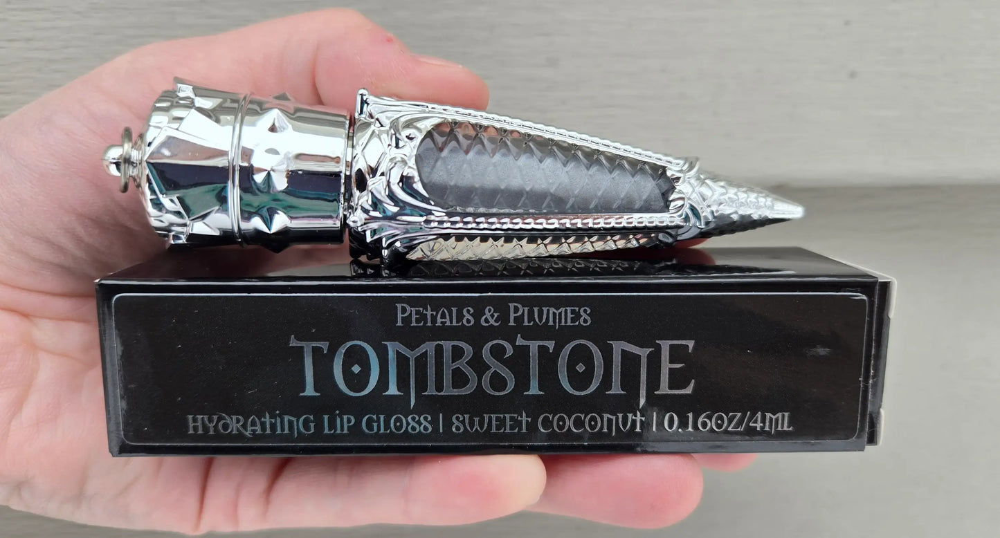 Tombstone Lip Gloss | sweet coconut | gunmetal |