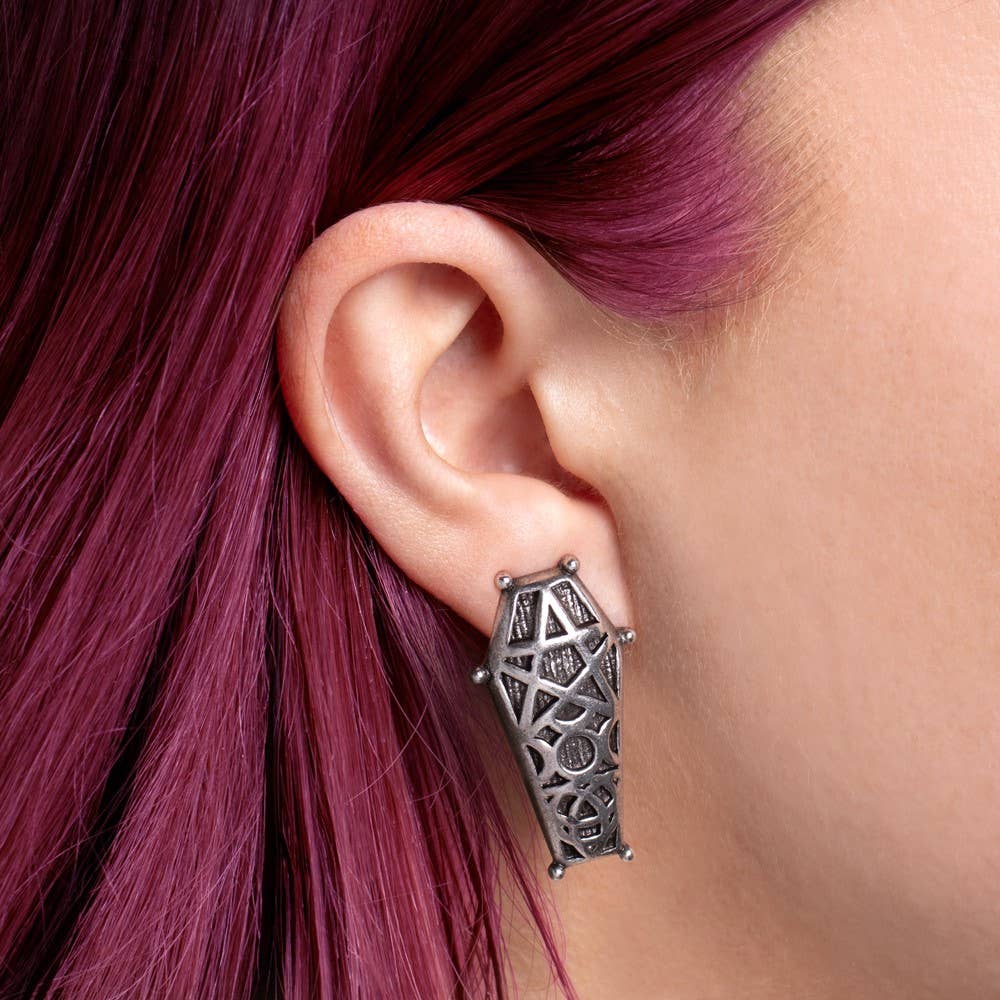 Hex Coffin (Stud Earring Pair)
