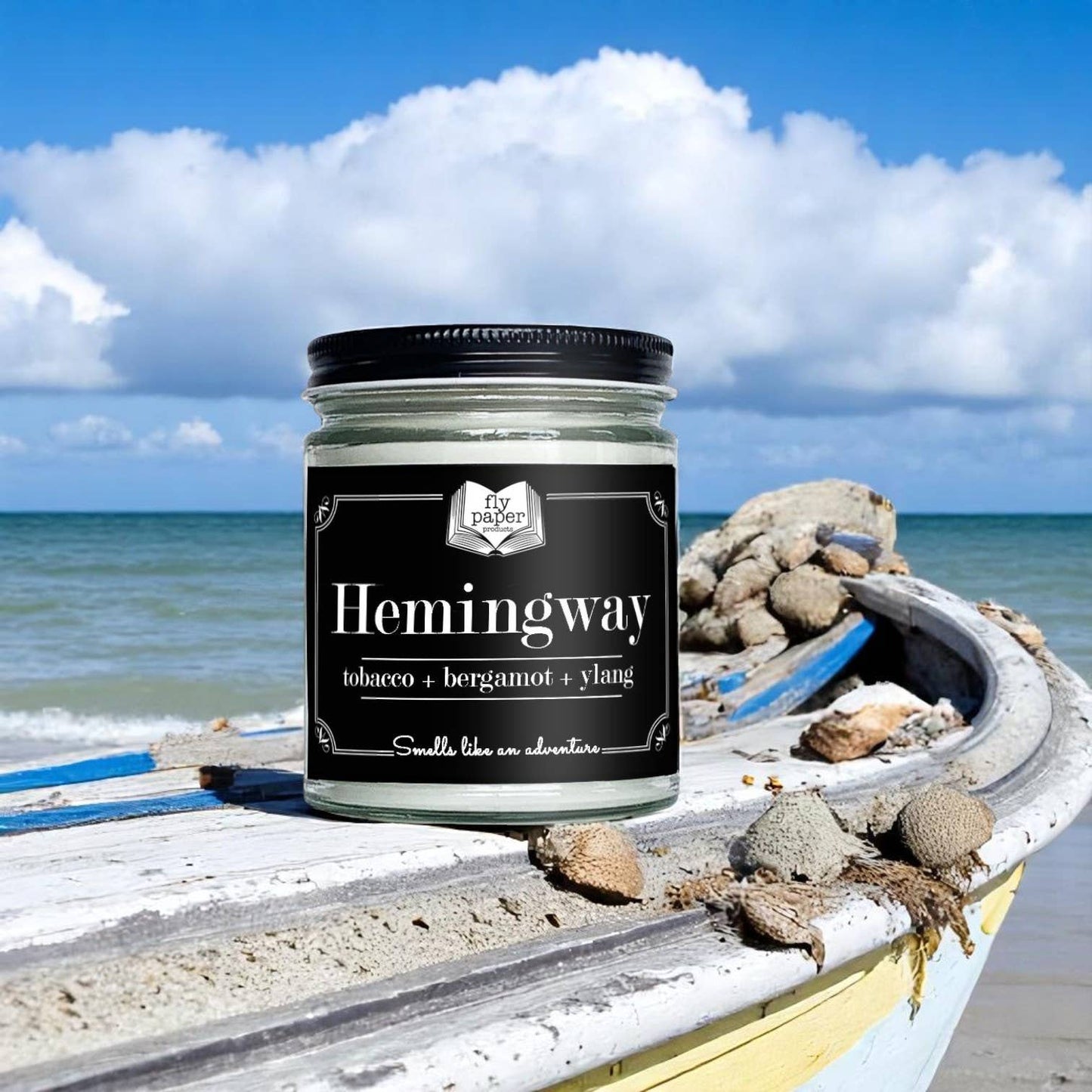 Hemingway 9oz Glass Candle Tobacco + Bergamot + Ylang