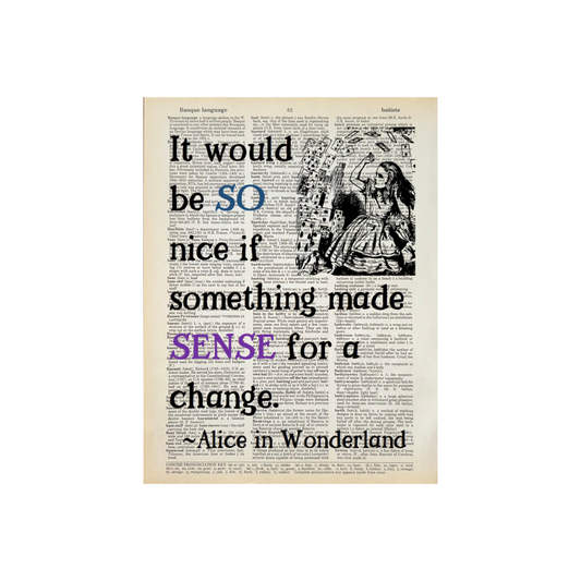 It would be so nice  | Dictionary Print | Vintage Book Art
